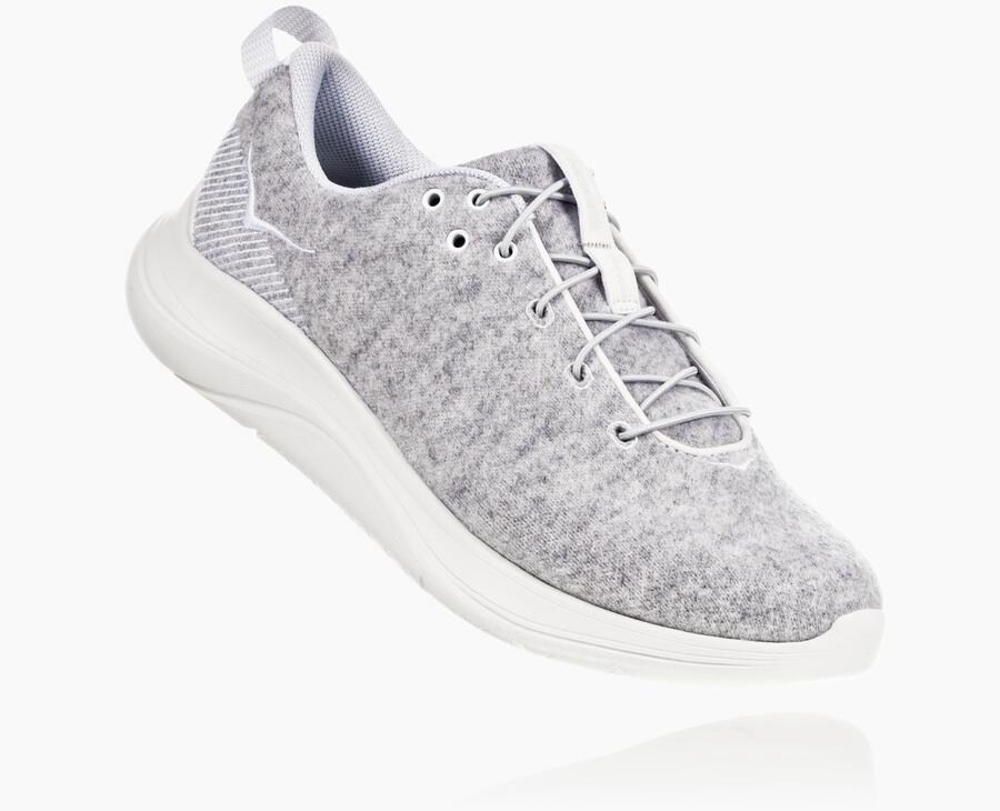 Hoka One One Koşu Ayakkabısı Kadın Gri - Hupana Flow Wool - NR7382159